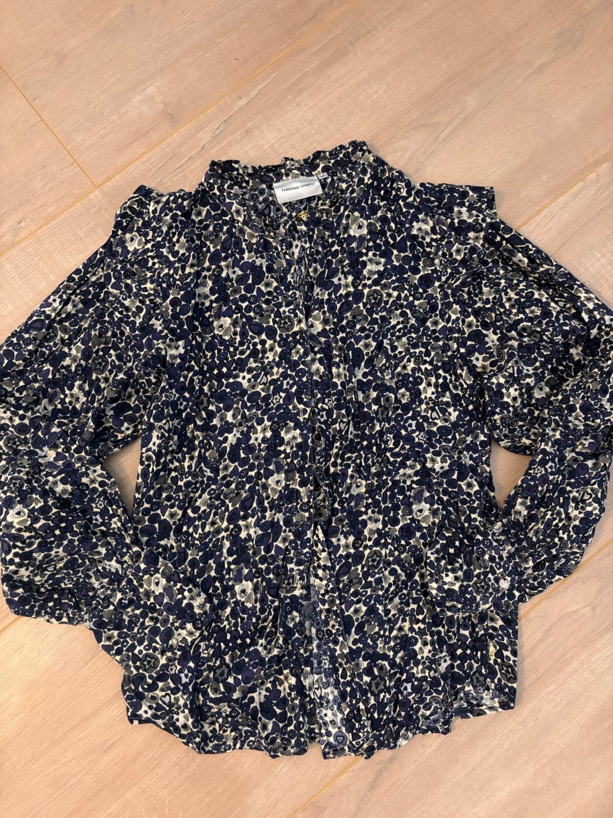 Fabienne Chapot blouse met bloemenprint, maat 38, Ophalen of Verzenden, Gedragen, Maat 38/40 (M), Blauw