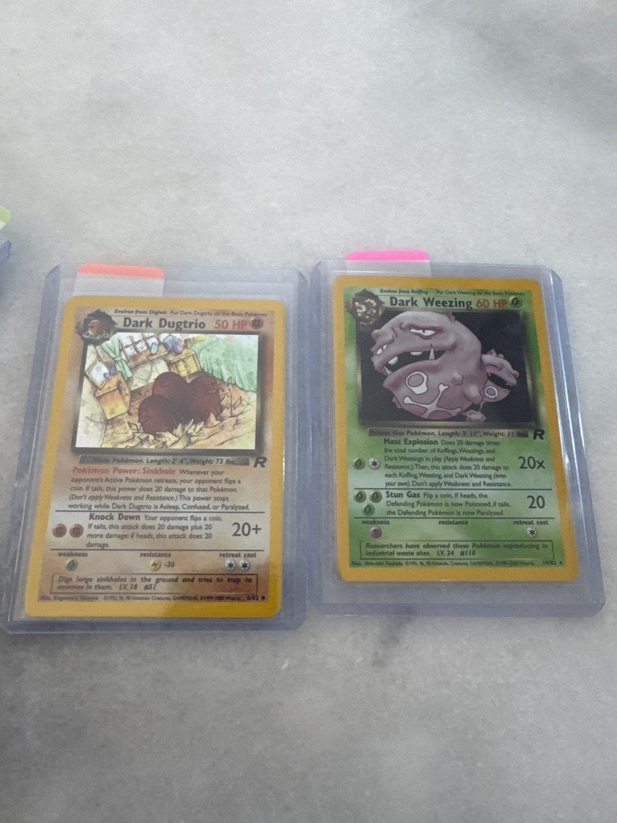 Dark Dugtrio & Dark Weezing Pokémon kaarten, Verzenden, Zo goed als nieuw, Meerdere kaarten