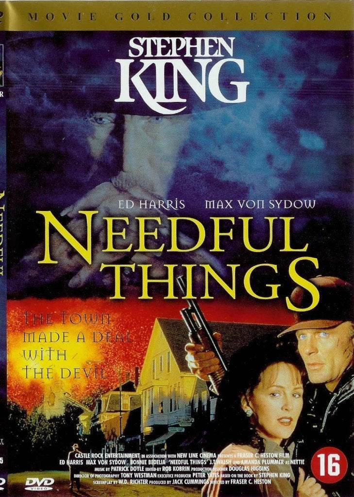 Needful Things van Stephen King - Ed Harris / Max von Sydow, Cd's en Dvd's, Vanaf 16 jaar, Ophalen of Verzenden, Zo goed als nieuw