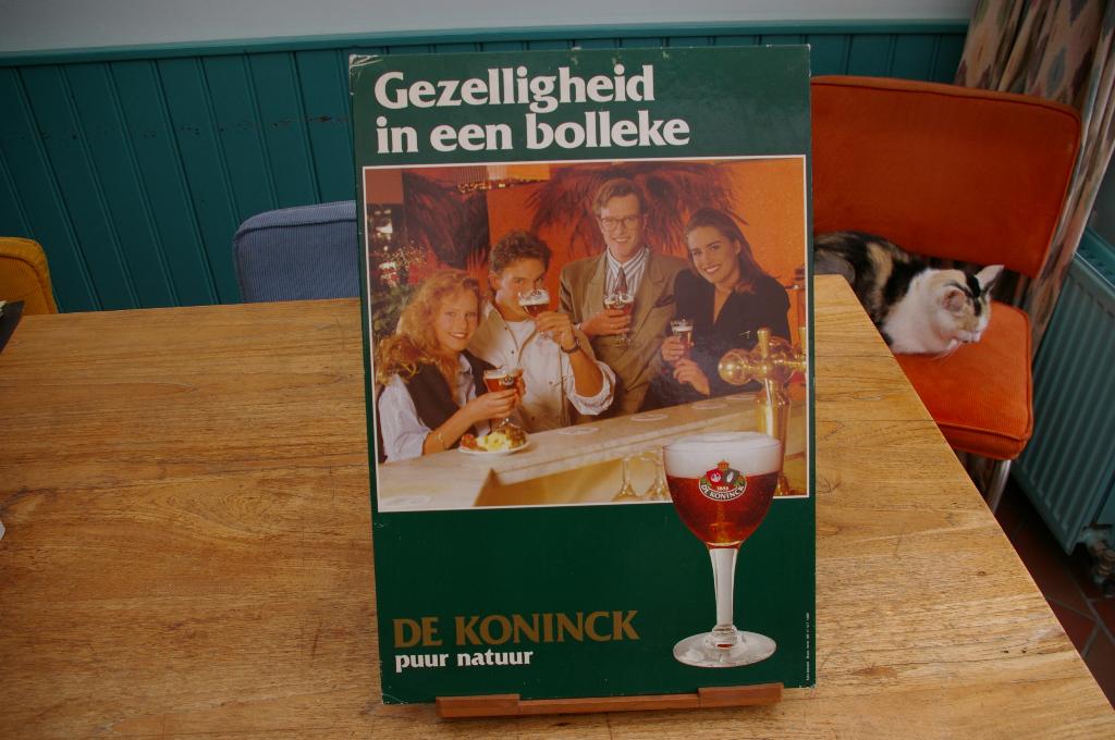 De Koninck reclame plaat bier, Verzamelen, Biermerken, Gebruikt, Reclamebord, Plaat of Schild, De Koninck, Ophalen of Verzenden