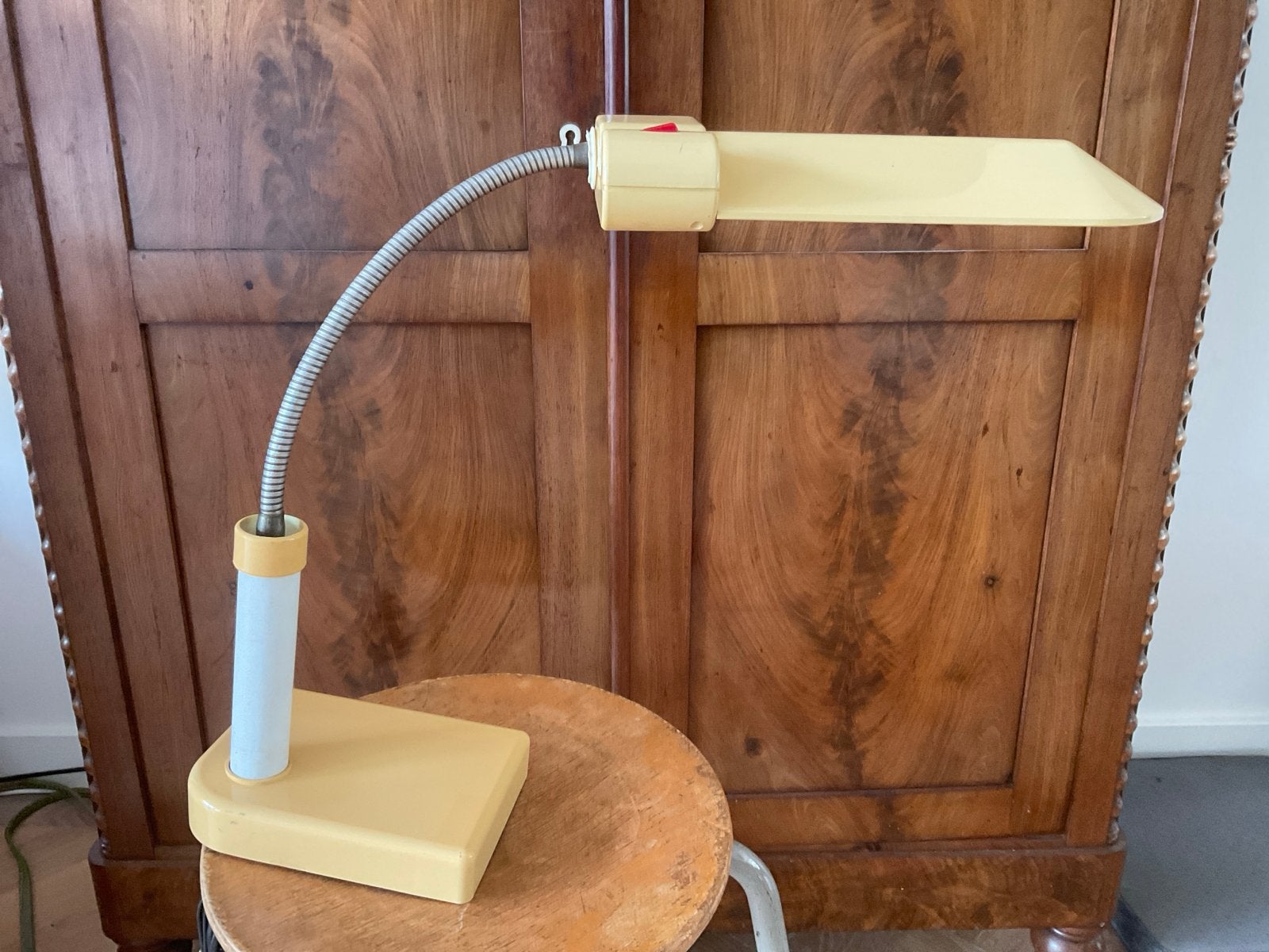 Vintage Sylvania bureaulamp - Geel, flexibele arm jaren 70, Ophalen, Overige merken, Vintage, Overige fittingen