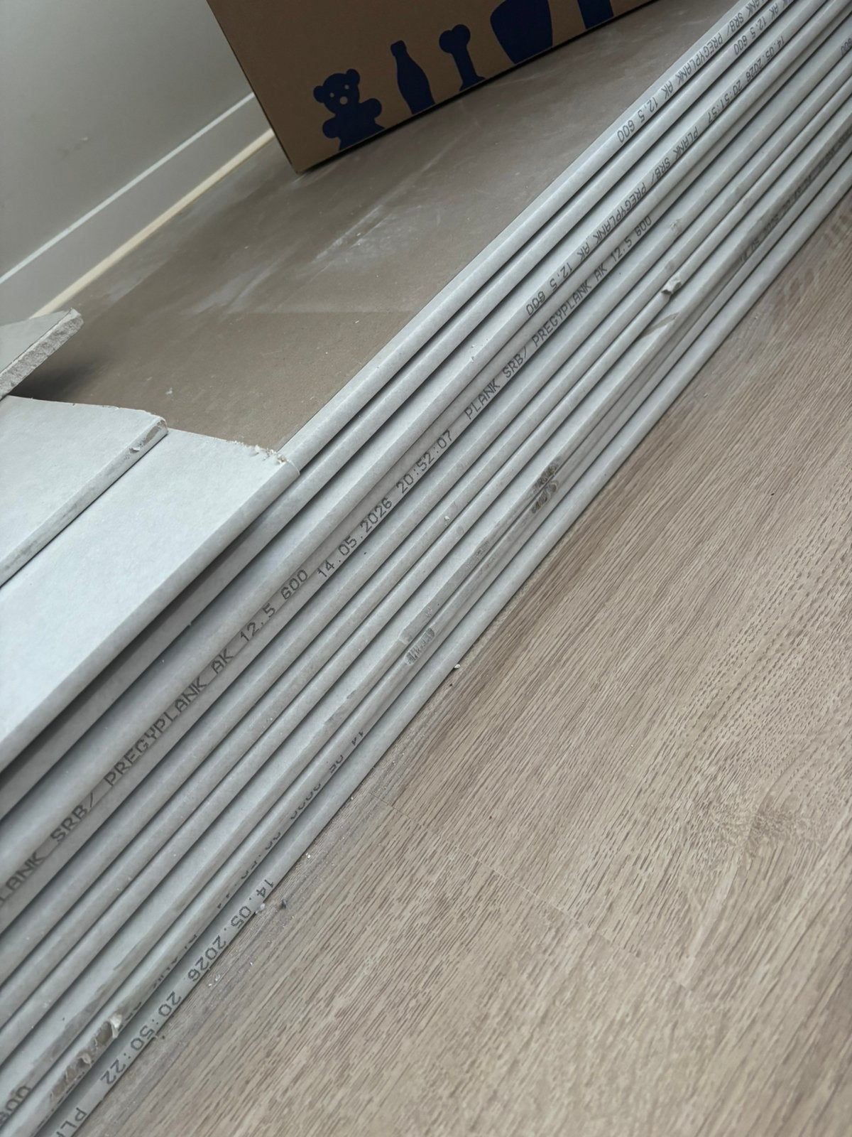 12 gipsplaten 260x60x1.25cm wandgipsplaten stucplaten, Ophalen, Zo goed als nieuw, Overige materialen, Overige typen