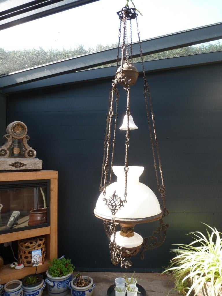 vintage olielamp, Antiek en Kunst, Antiek | Lampen, Ophalen