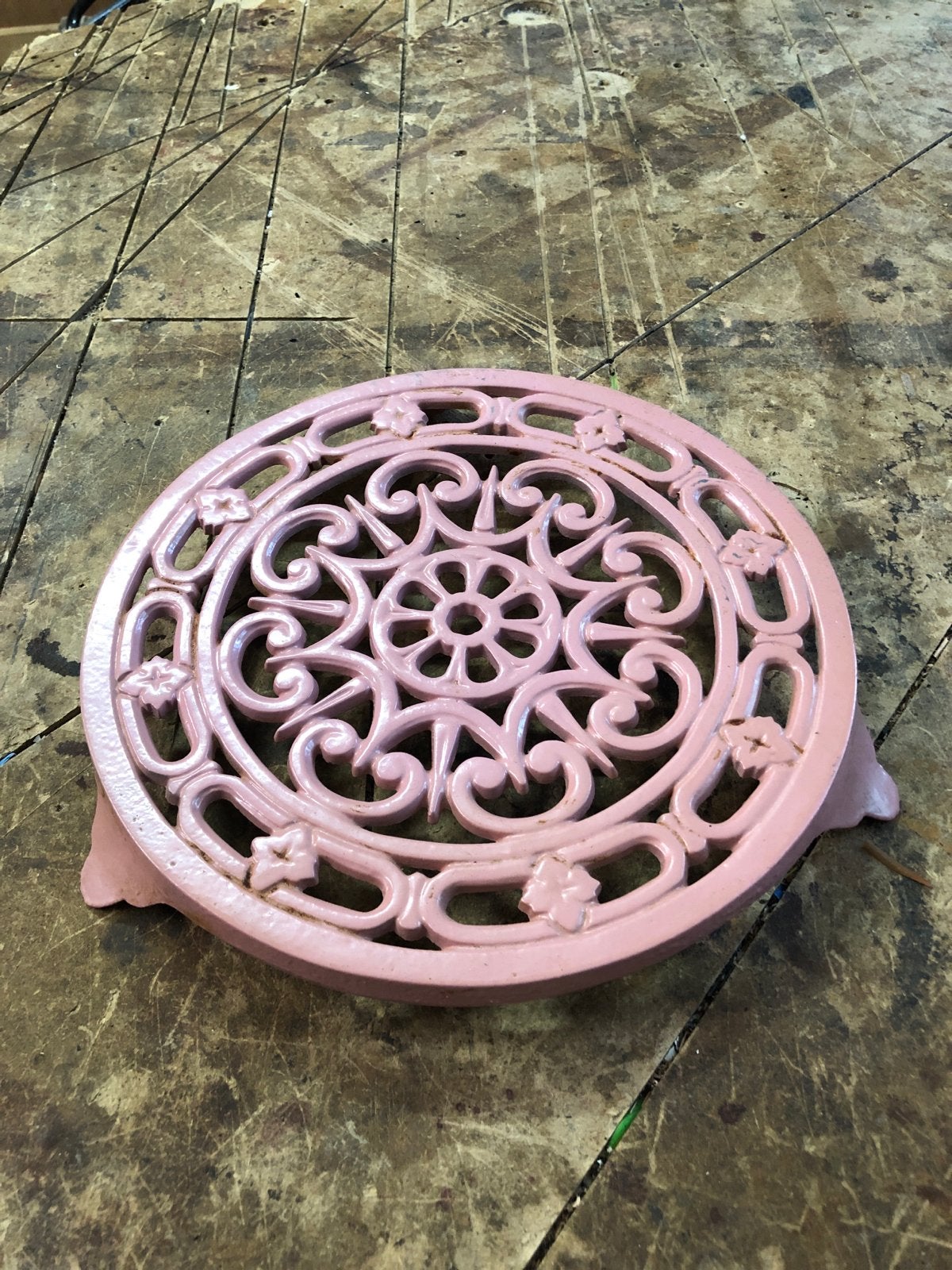 Roze gietijzeren onderzetter Decotec Made in France, Ophalen of Verzenden