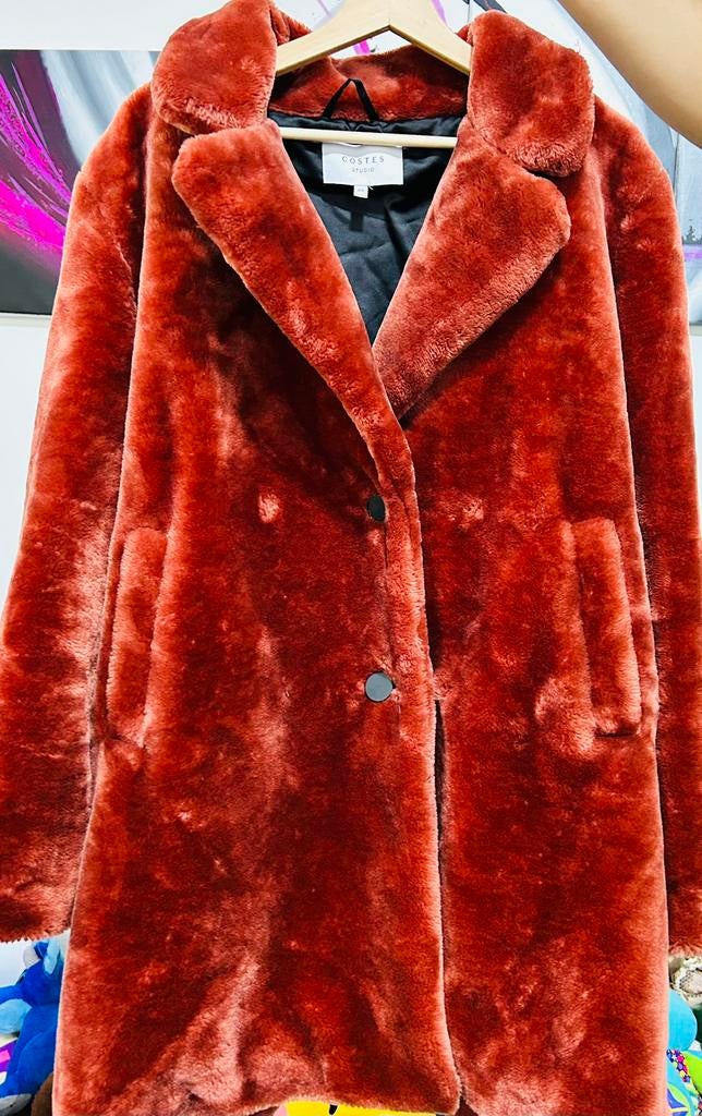 COSTES STUDIO Faux fur coat 44 (rust kleur), Ophalen of Verzenden, Zo goed als nieuw, Maat 42/44 (L), Overige kleuren
