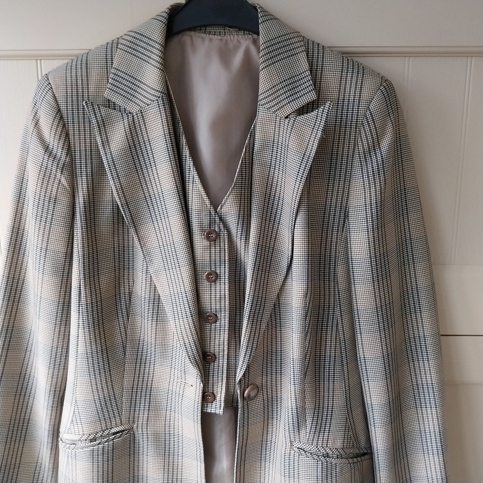 Woman's Fashion Geruit Jasje met Gilet - Maat 40, Maat 38/40 (M), Meerkleurig, Ophalen of Verzenden, Zo goed als nieuw