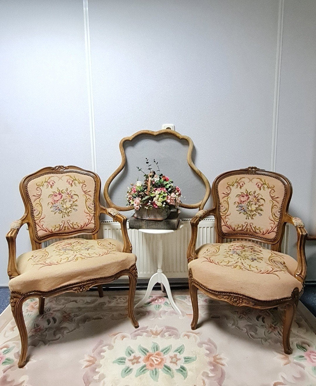 Bijzondere set van 2 klassieke stoelen in Louis XV stijl, Ophalen