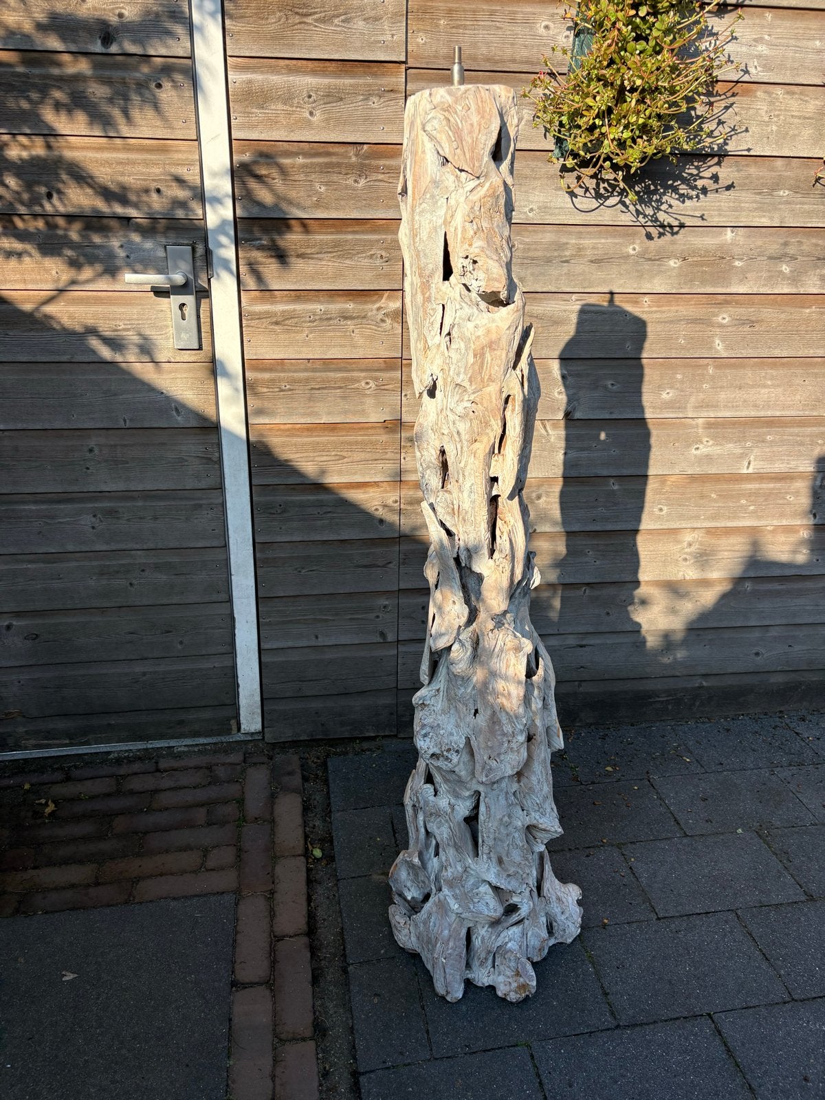 Unieke Teakhouten Decoratieve lamp poot, Ophalen, Hout, Bruin, Landelijk