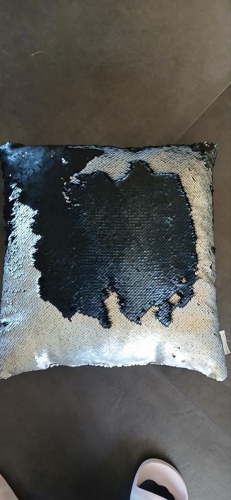 Kussen met pailletten, Ophalen of Verzenden, Zwart, Vierkant