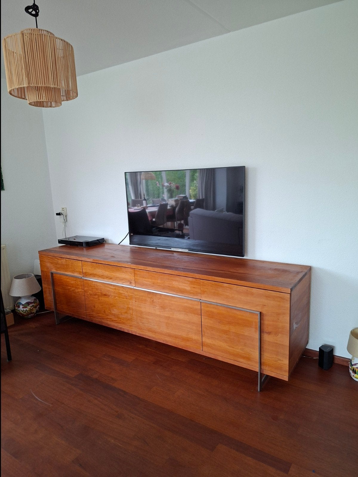 Bert Plantagie Dressoir Vision, Massief Kersenhout RVS, Ophalen, Gebruikt, 200 cm of meer, Kersenhout