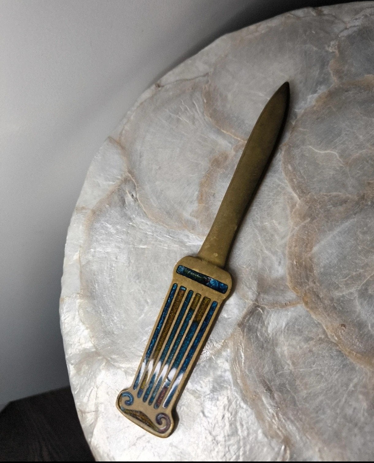 zware ingelegde briefopener, Ophalen of Verzenden
