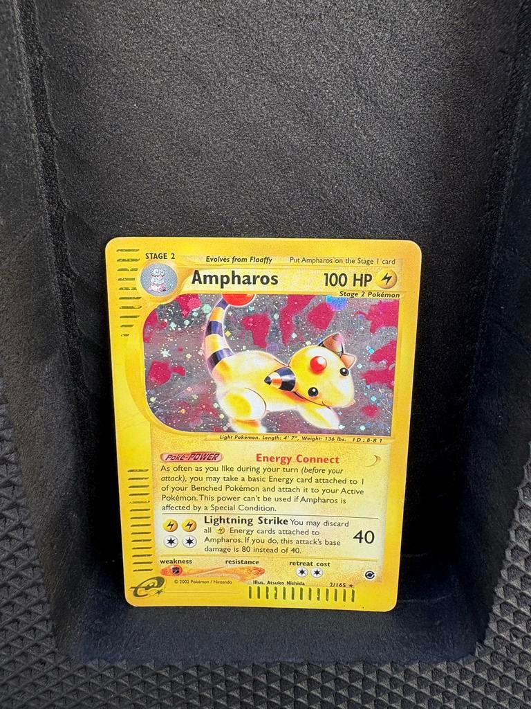 Ampharos Pokémon kaart (Foil) - Kleine gebruikssporen, Ophalen of Verzenden, Gebruikt, Losse kaart, Foil