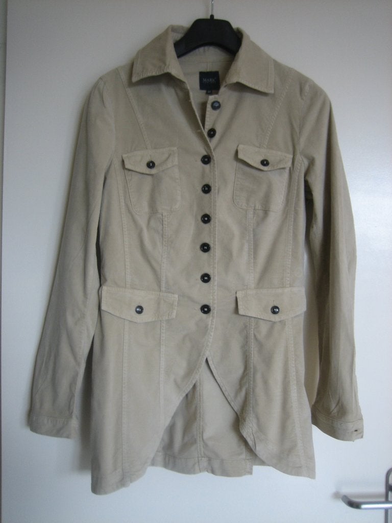 Sportief creme fluwelen koetsiersjasje MARK 40 snazzeys, Maat 38/40 (M), Verzenden, Beige, Nieuw