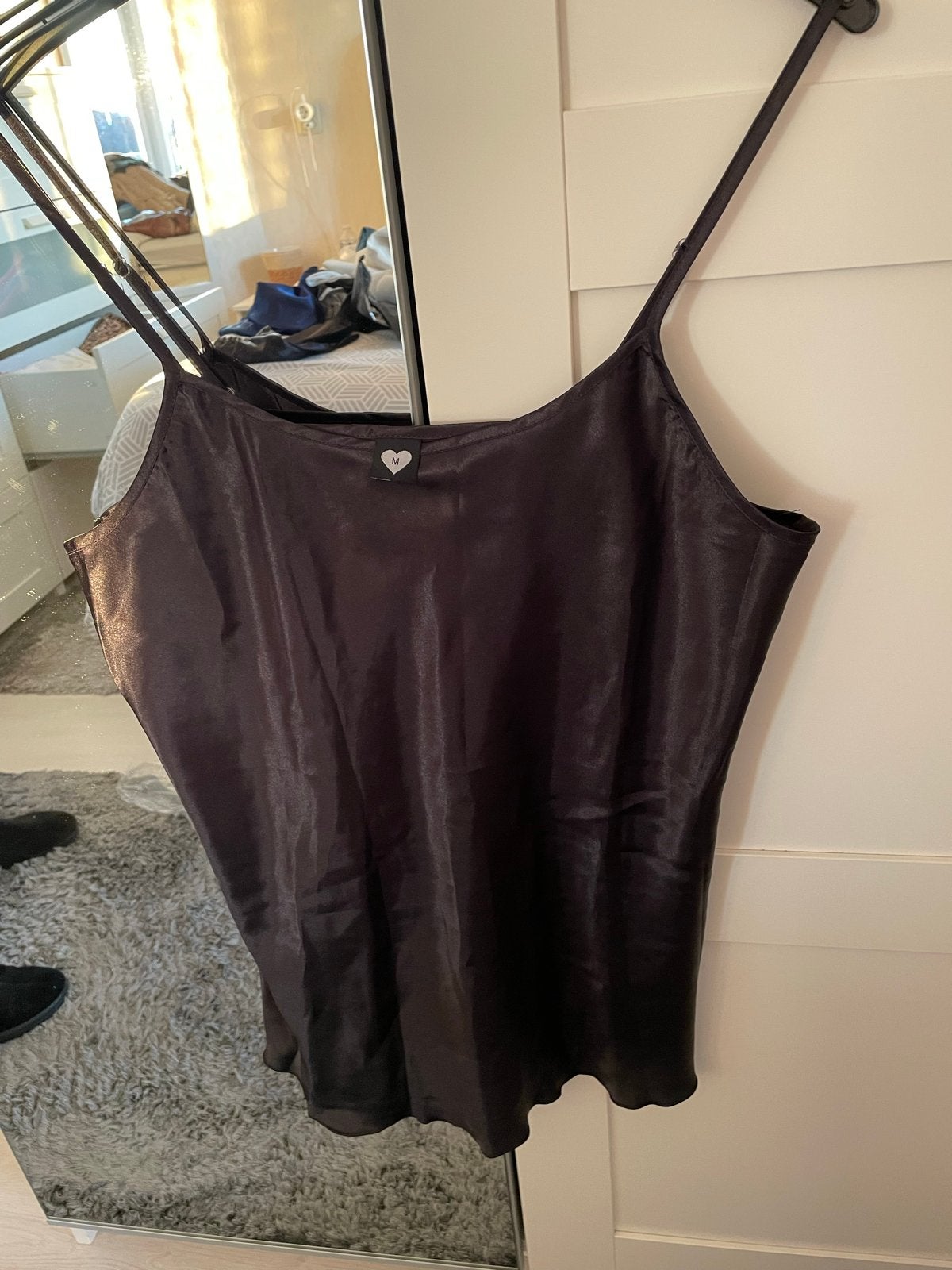 Zwart satijnen nachtsetje - topje en short, Ophalen of Verzenden, Zwart, Nachtkleding