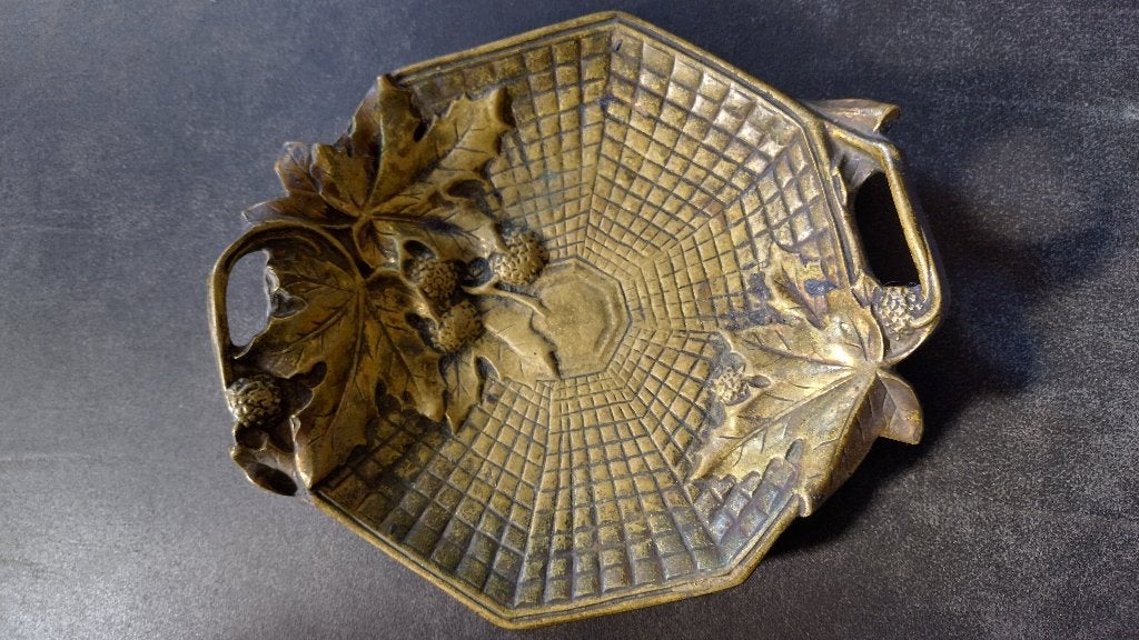 herfstbladen messing schaal 17 cm, Ophalen of Verzenden