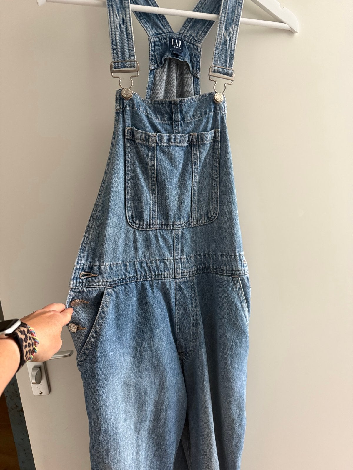 GAP Denim tuinbroek maat S, Blauw, Ophalen of Verzenden, Zo goed als nieuw, Maat 36 (S)