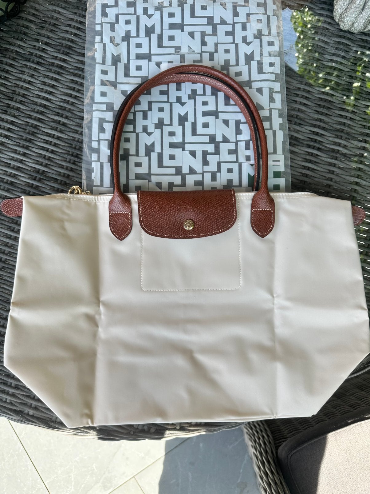 Longchamp L - Paper/Beige, 30 cm of meer, Beige, Minder dan 40 cm, Ophalen of Verzenden