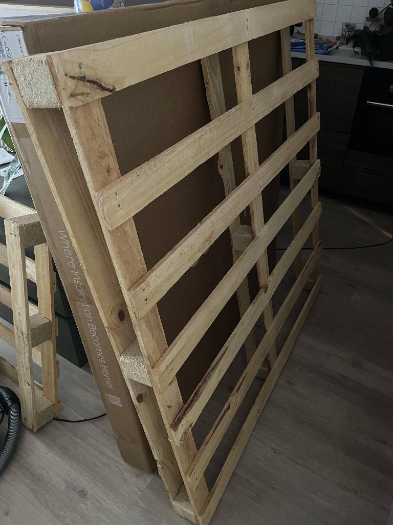 2 Houten pallets gratis op te halen zaterdag 23 mei - Zwolle, Doe-het-zelf en Verbouw, Hout en Planken, Ophalen, Gebruikt, 50 mm of meer