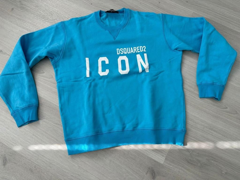 Dsquared 2 Icon Logo Sweatshirt Blue Miami, Maat 52/54 (L), Dsquared2, Blauw, Ophalen of Verzenden