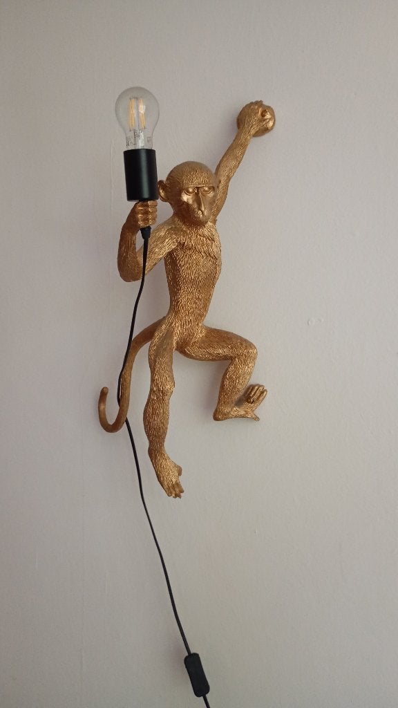 Gouden aap lamp, Ophalen of Verzenden, Goud