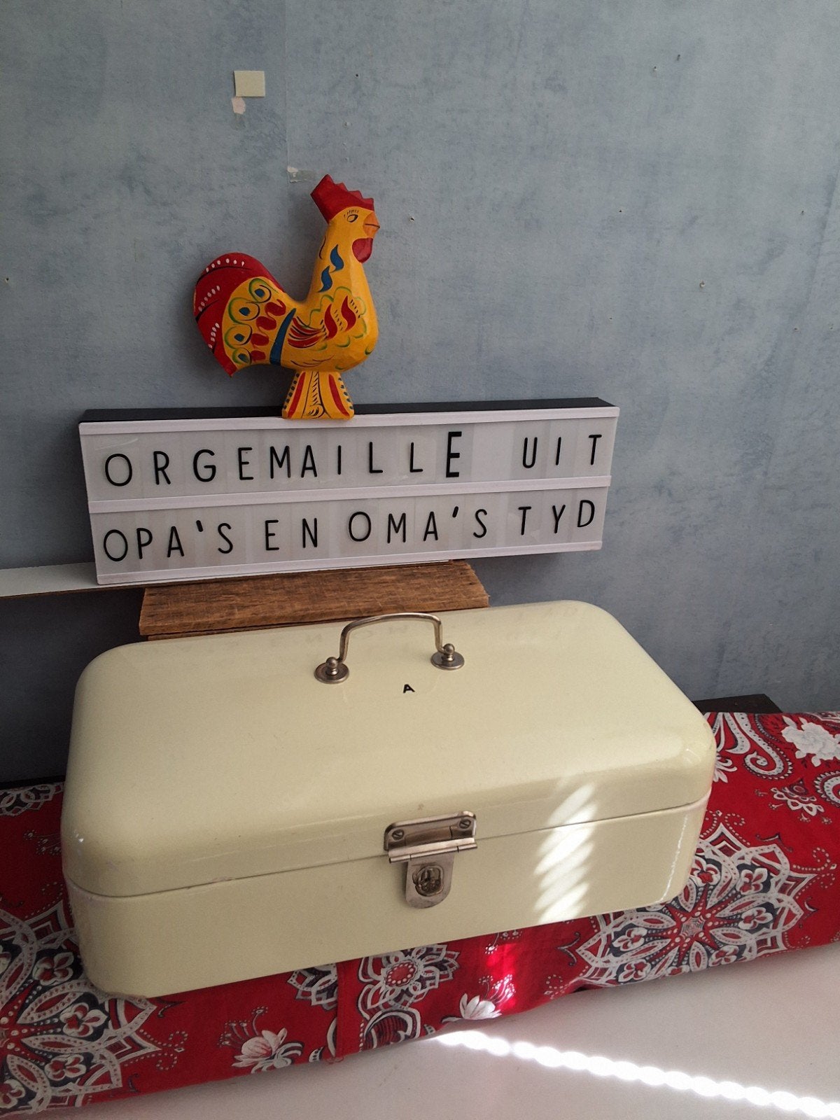 👌Echte originele EMAILLE BROODTROMMEL zie foto's, Ophalen of Verzenden