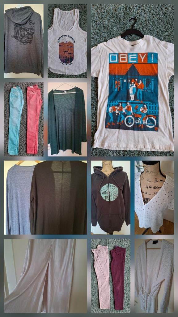 Kledingpakket M: hoodies, shirts, broeken, vesten Obey, Kleding | Dames, Overige Dameskleding, Diverse merken, Ophalen of Verzenden
