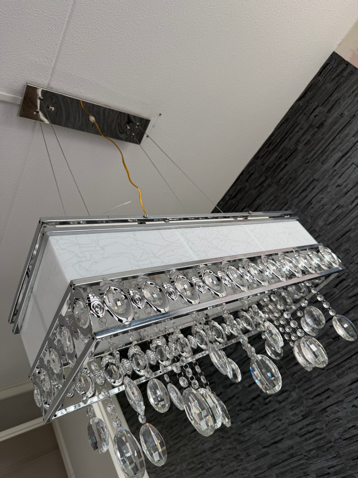 Luxe kristallen hanglamp - Modern design, Ophalen, Zo goed als nieuw, Metaal, E14 (klein)