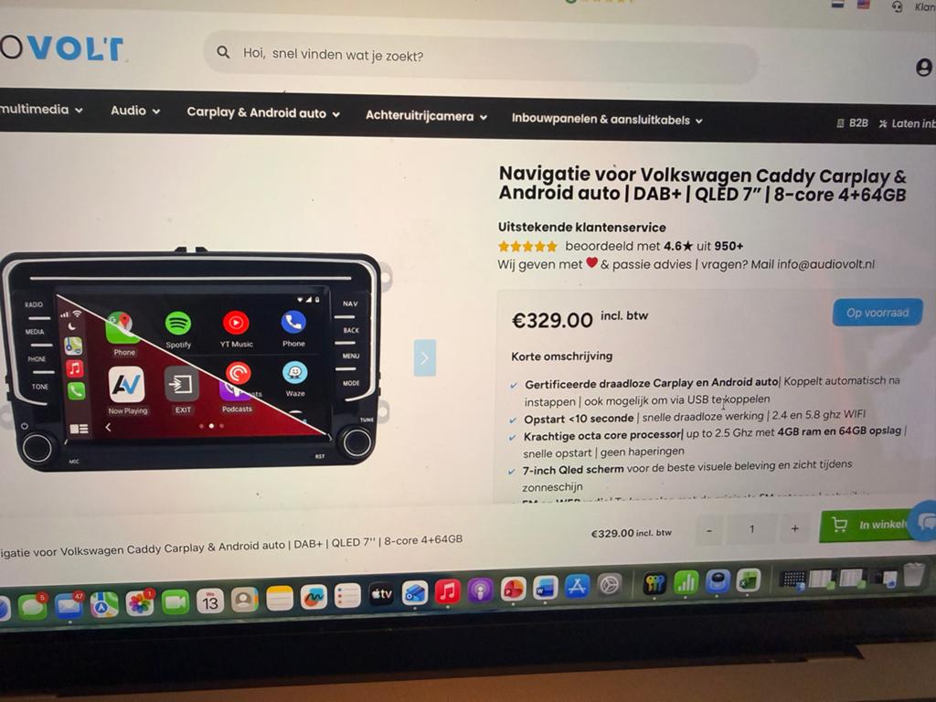 Nieuwe Navigatie Carplay Android DAB+ voor VW, Seat en Skoda, 13 inch, Ophalen of Verzenden, Zo goed als nieuw, Onbekend