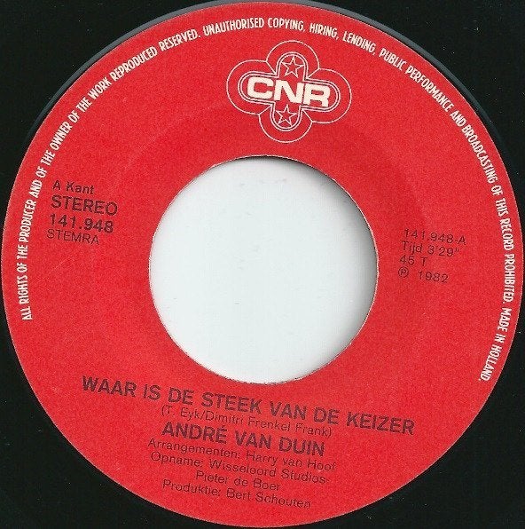 Andre van duin - gatzdeladigee, Gebruikt, 7 inch, Ophalen of Verzenden, Overige typen