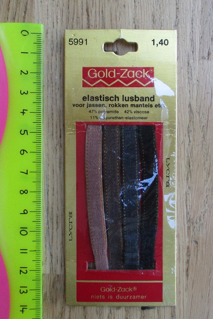 Gold-Zack elastisch lusband voor jassen rokken mantels, Hobby en Vrije tijd, Ophalen of Verzenden, Zo goed als nieuw, Lint, Band of Elastiek