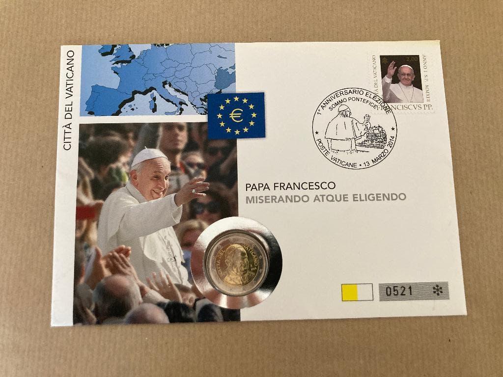 € 2  Numisbrief. Vaticaan. 2014., Ophalen, Vaticaanstad, 2 euro, Losse munt