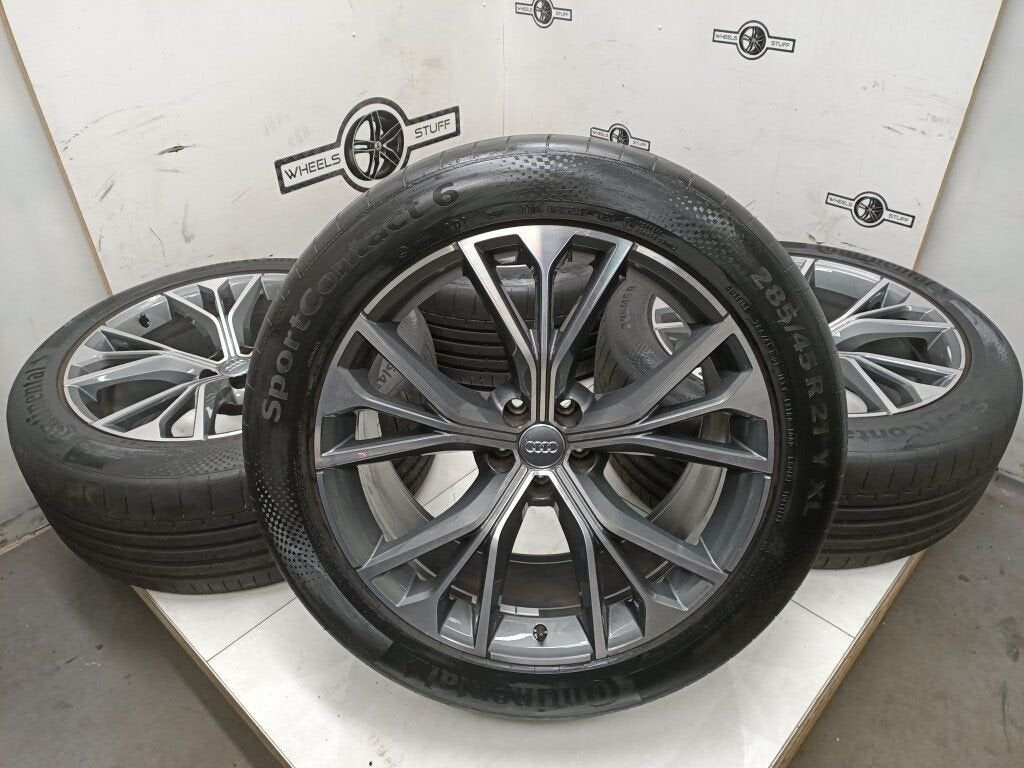 Audi Q8 lichtmetaal velgen 21"inch 5x112, Ophalen, Gebruikt, 21 inch, Banden en Velgen