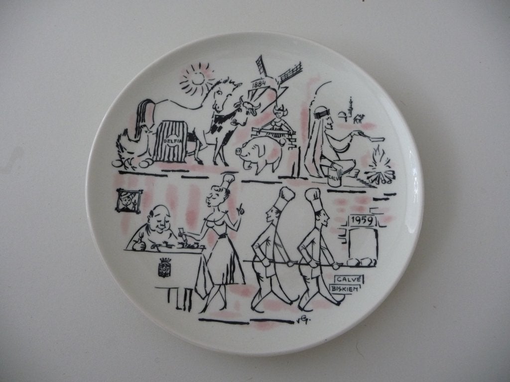 WANDBORDJE - CALVE DELFT -1959 Goedewaagen Gouda (R), Ophalen of Verzenden