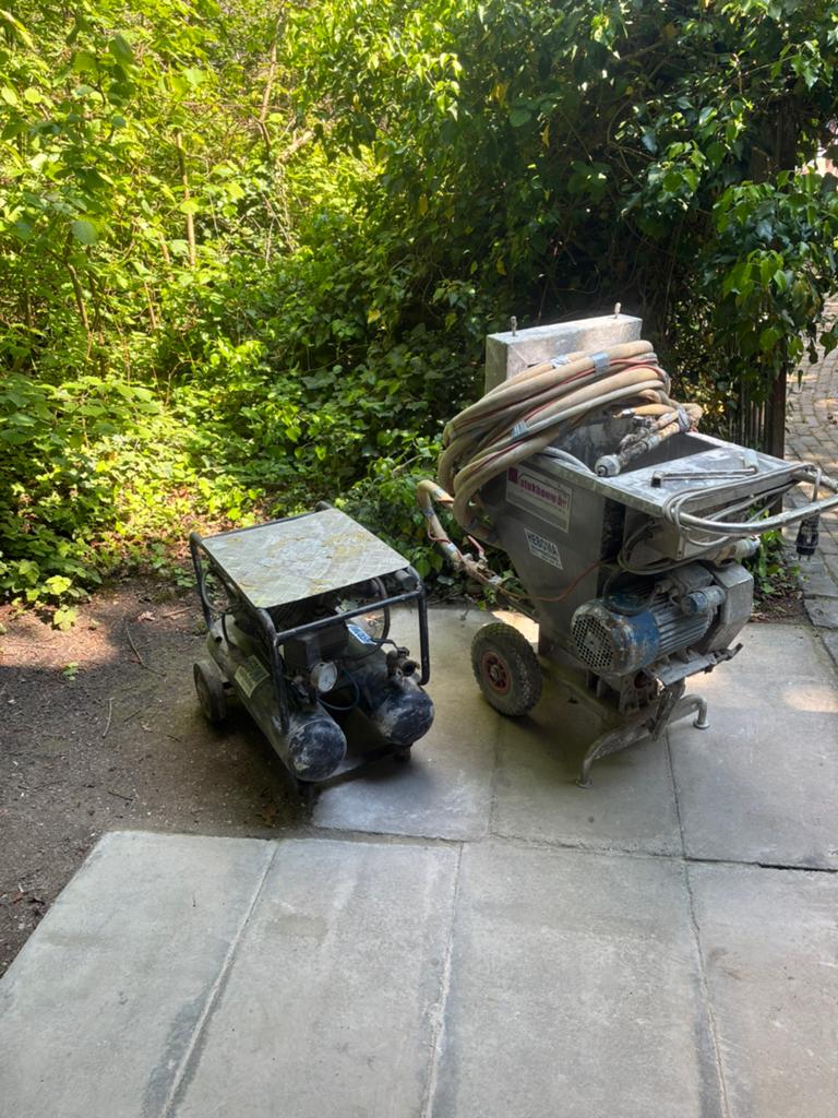 Spackspuit met compressor 230v Heboma, Ophalen, Gebruikt