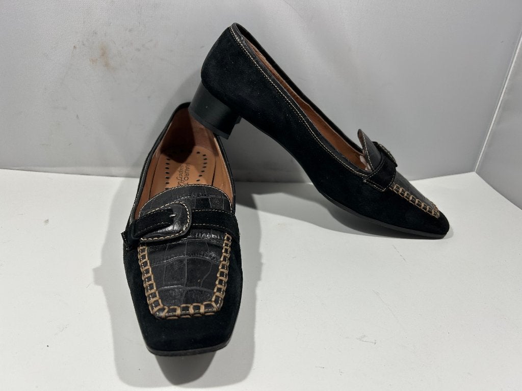 Mauro Teci, maat 39.5 Charmante zwart suède schoenen., Mauro Teci, Verzenden, Zwart, Zo goed als nieuw