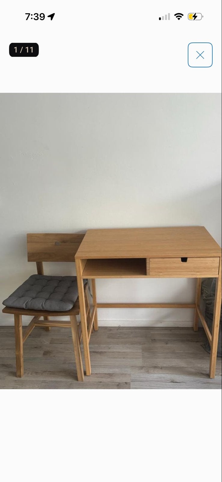 IKEA NORDKISA Bamboe Bureau met Lade en Opbergvak pinterest, Ophalen, Scandinavisch, Zo goed als nieuw, IKEA