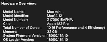Mac mini M2 Pro 32GB RAM (Incl. orginele doos), Computers en Software, 32 GB, SSD, Zo goed als nieuw, Mac Mini