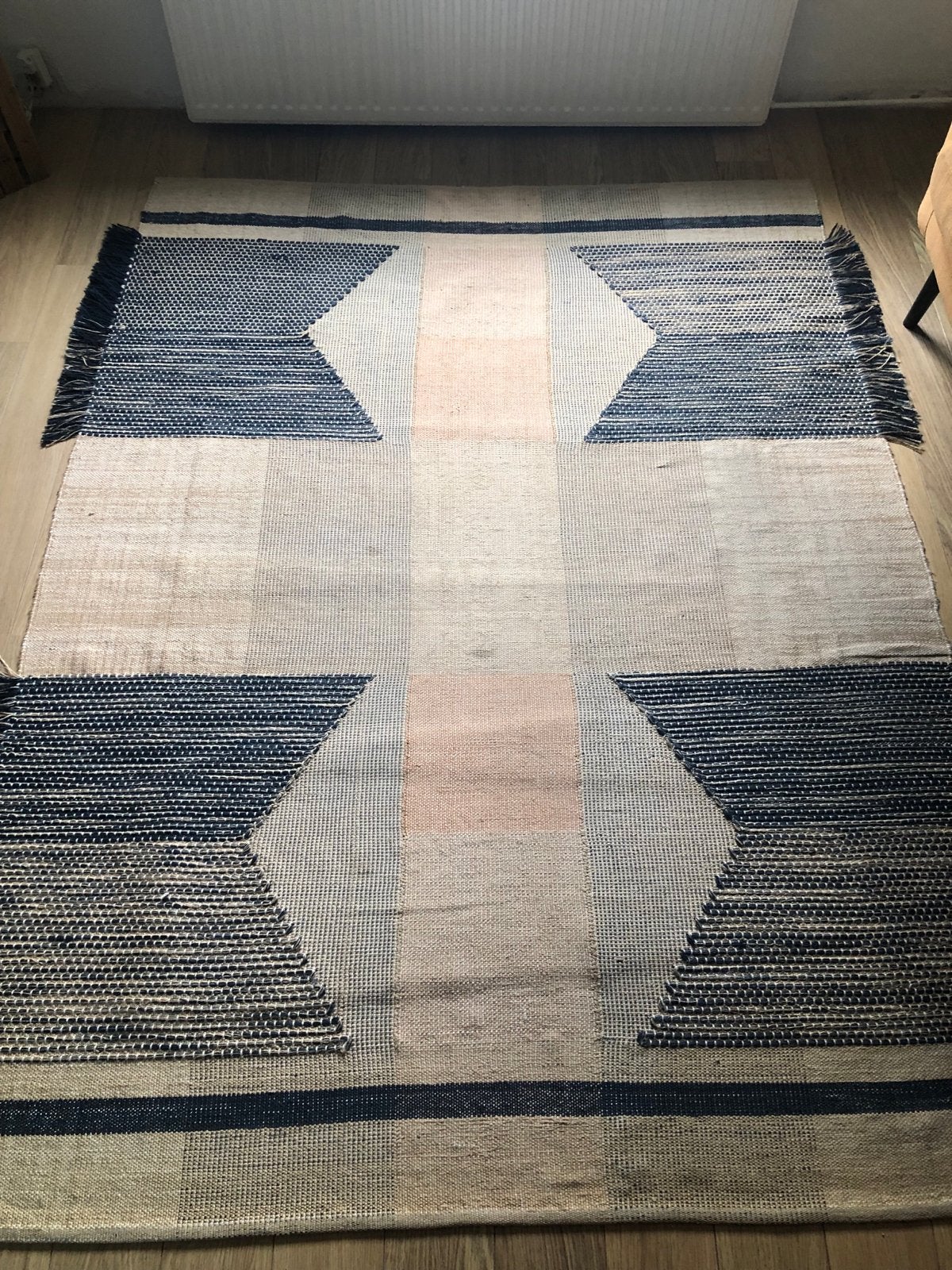 Sissy-Boy Vloerkleed Jute/Katoen, zwart/beige 245x180 cm, Ophalen, Gebruikt, Beige, 150 tot 200 cm
