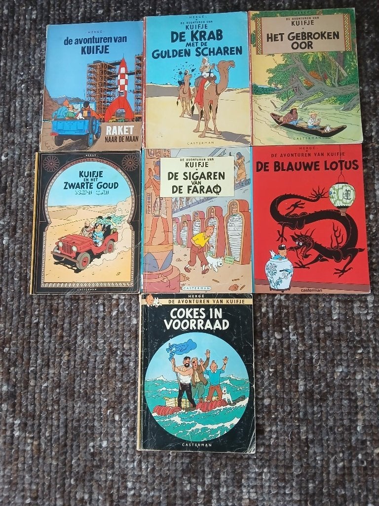 Kuifje Stripboeken 1946-1974, Meerdere stripboeken, Ophalen of Verzenden, Gelezen, Hergé