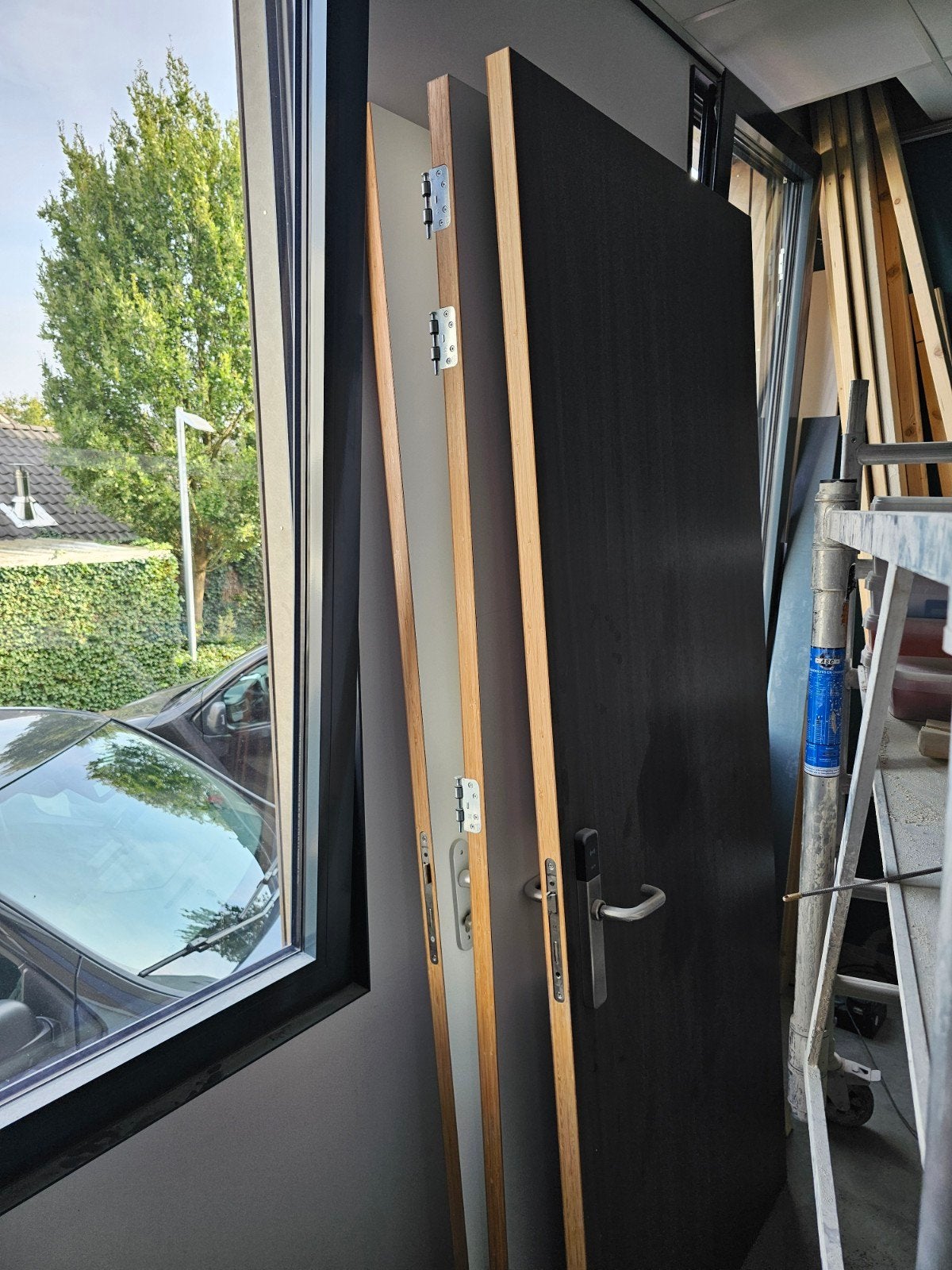 deurkozijnen hpl zonder deurbeslag, Gebruikt, Deurkozijn, 225 cm of meer, Hout