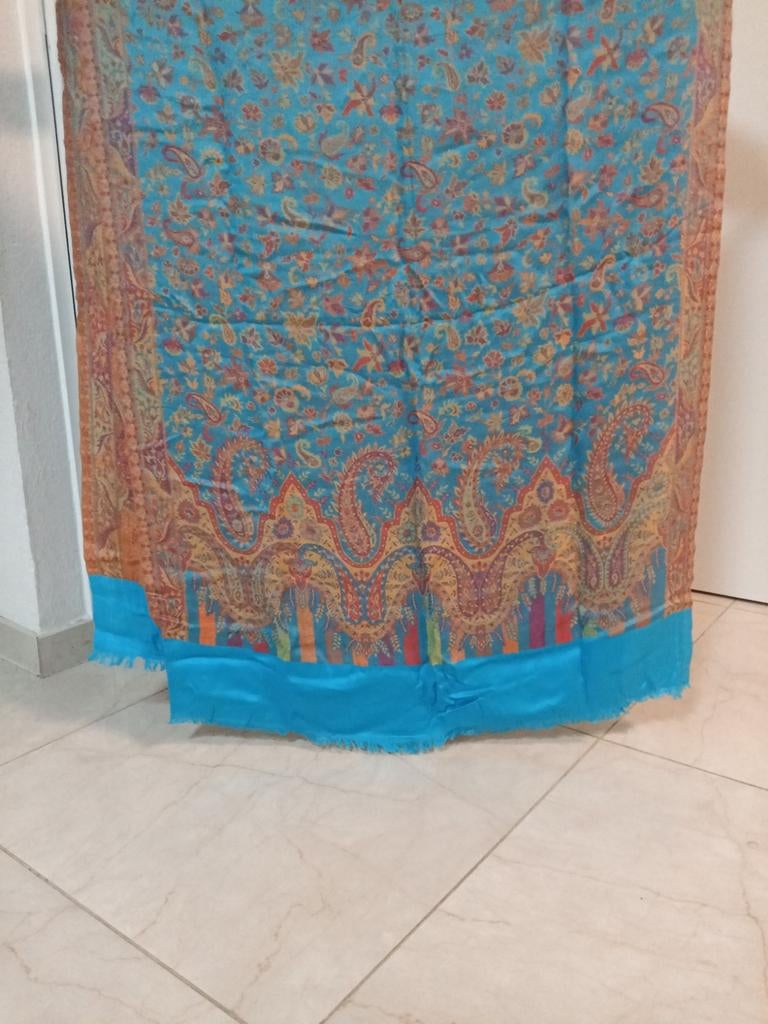 Prachtige Indiase Sjaal met Paisley Patroon, Maat 46/48 (XL) of groter, Ophalen of Verzenden, Sjaal, Onbekend