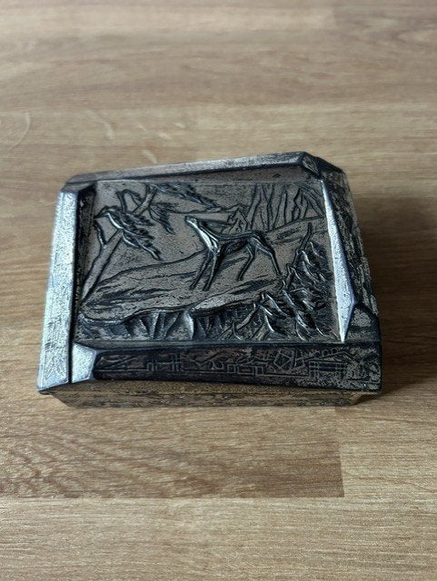 L37-Vintage zilveren kistje 10x8x4cm, Ophalen of Verzenden, Gebruikt