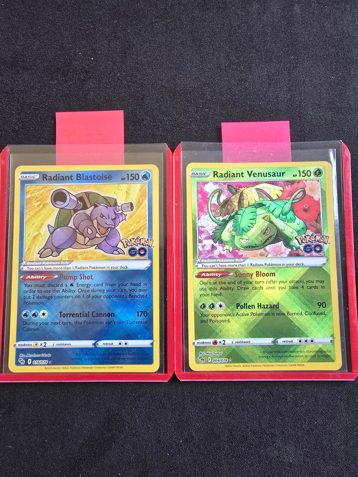 radiant blastoise radiant venusaur pokemon go kaarten, Ophalen of Verzenden, Zo goed als nieuw, Meerdere kaarten, Foil