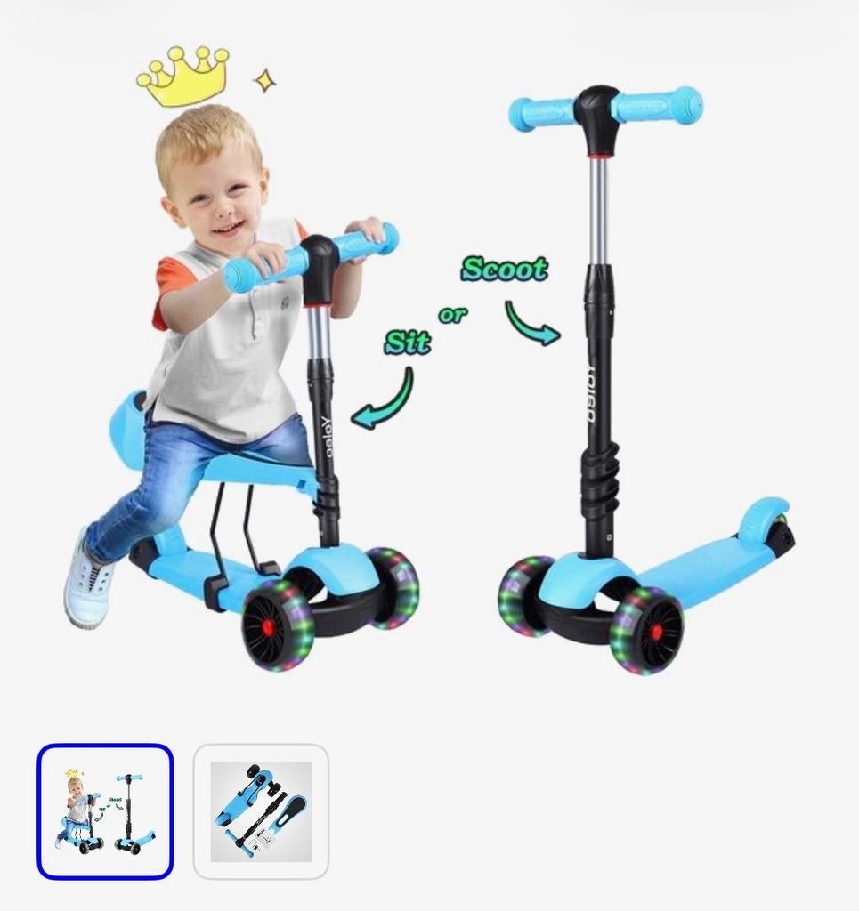 Nieuwe Yoleo 5-in-1 Kinderstep Blauw met LED-verlichting, Verzenden, Nieuw, Gewone step