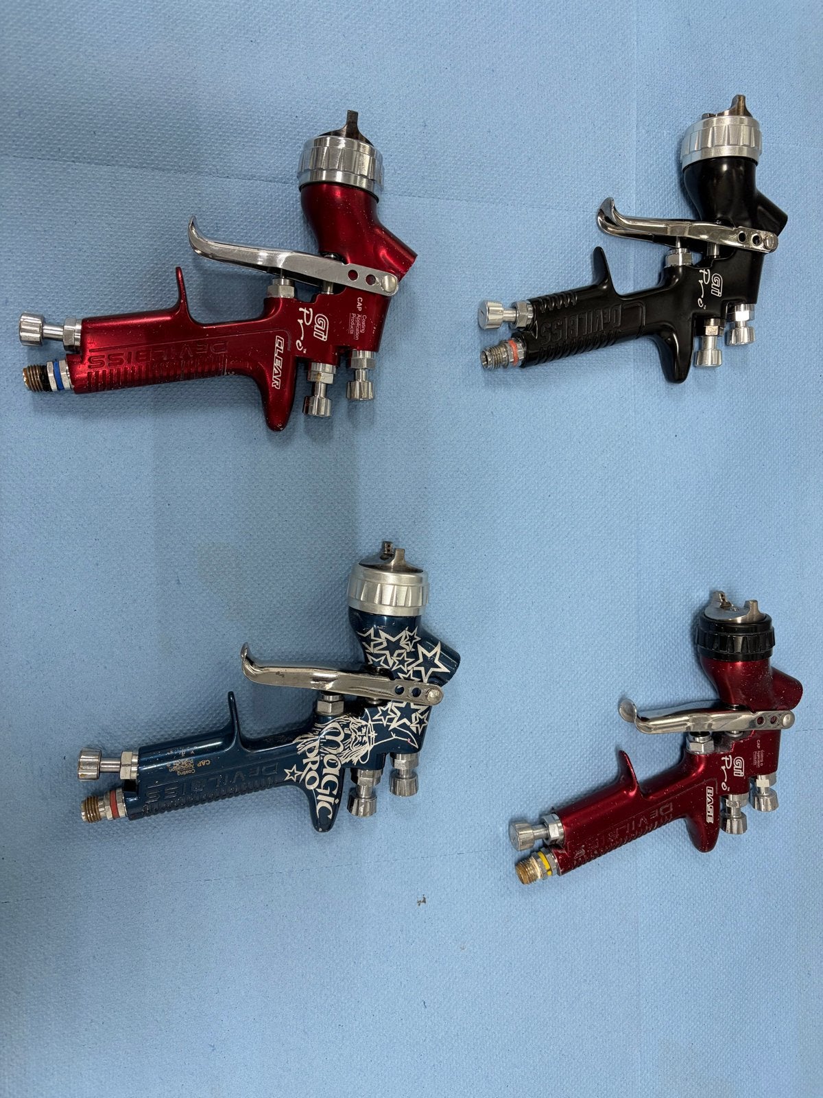 Professionele verfspuiten (4 stuks) - Devilbiss Pro, Ophalen of Verzenden, Gebruikt, Verfspuit of Verfpomp