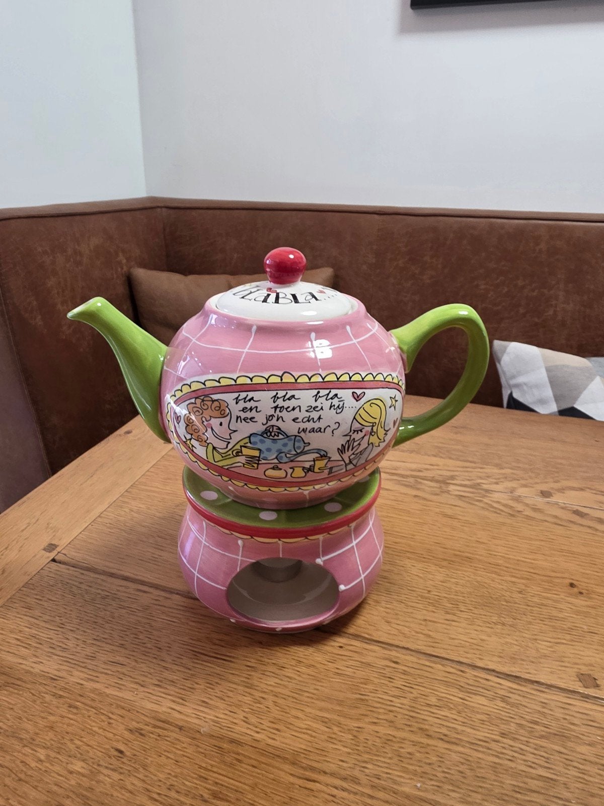 Blond Amsterdam Servies theepot en houder, Huis en Inrichting, Overige typen, Ophalen of Verzenden, Zo goed als nieuw, Aardewerk