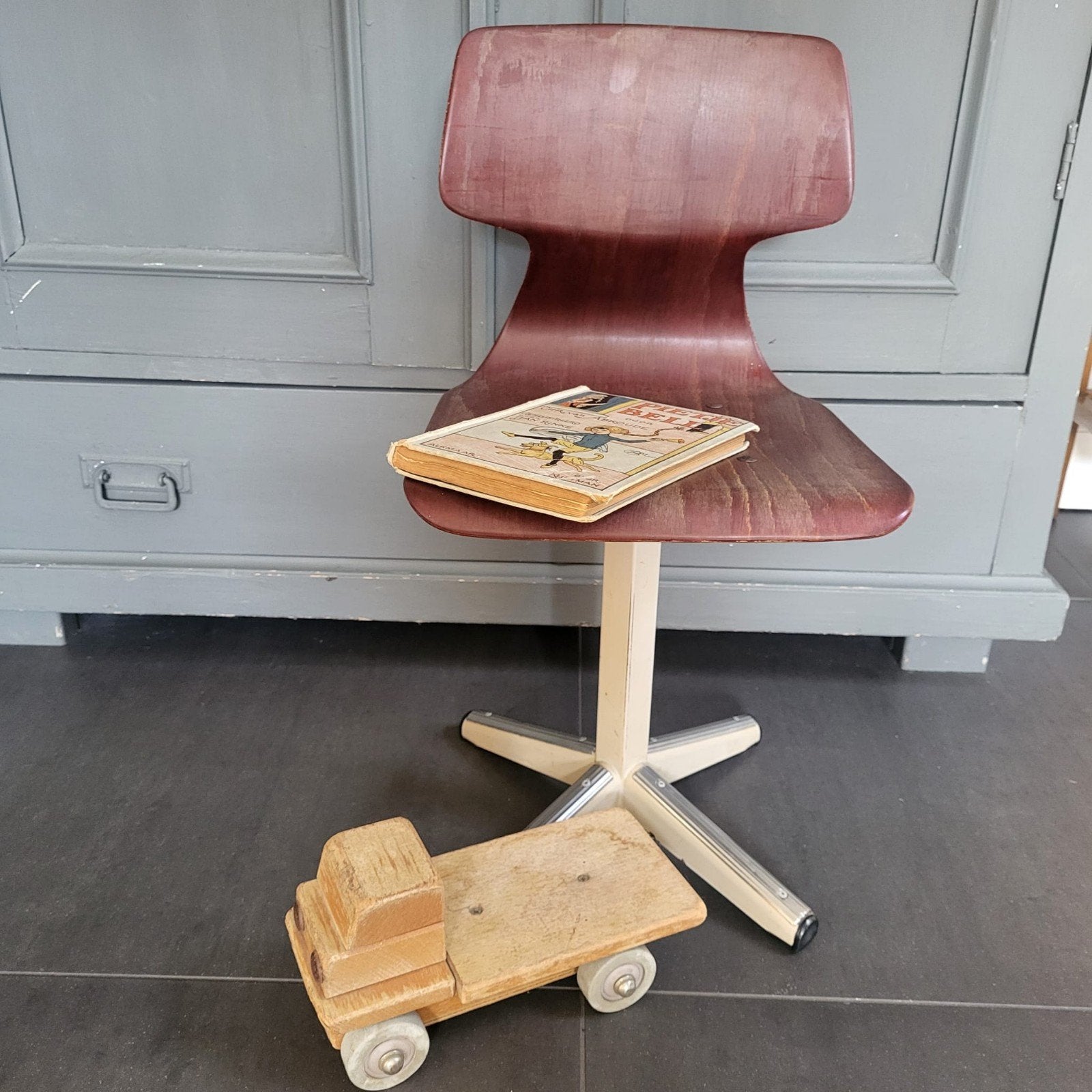 Vintage Galvanitas S16 Pagholz schoolstoel - 60cm hoog, Ophalen of Verzenden