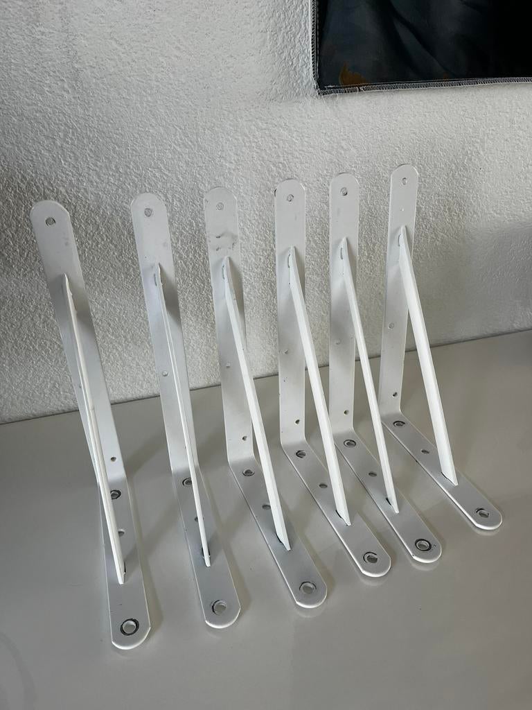 Plankdrager industrieel 20 x 30 cm wit metaal, Ophalen, Metaal, Wandkapstok, Minder dan 100 cm