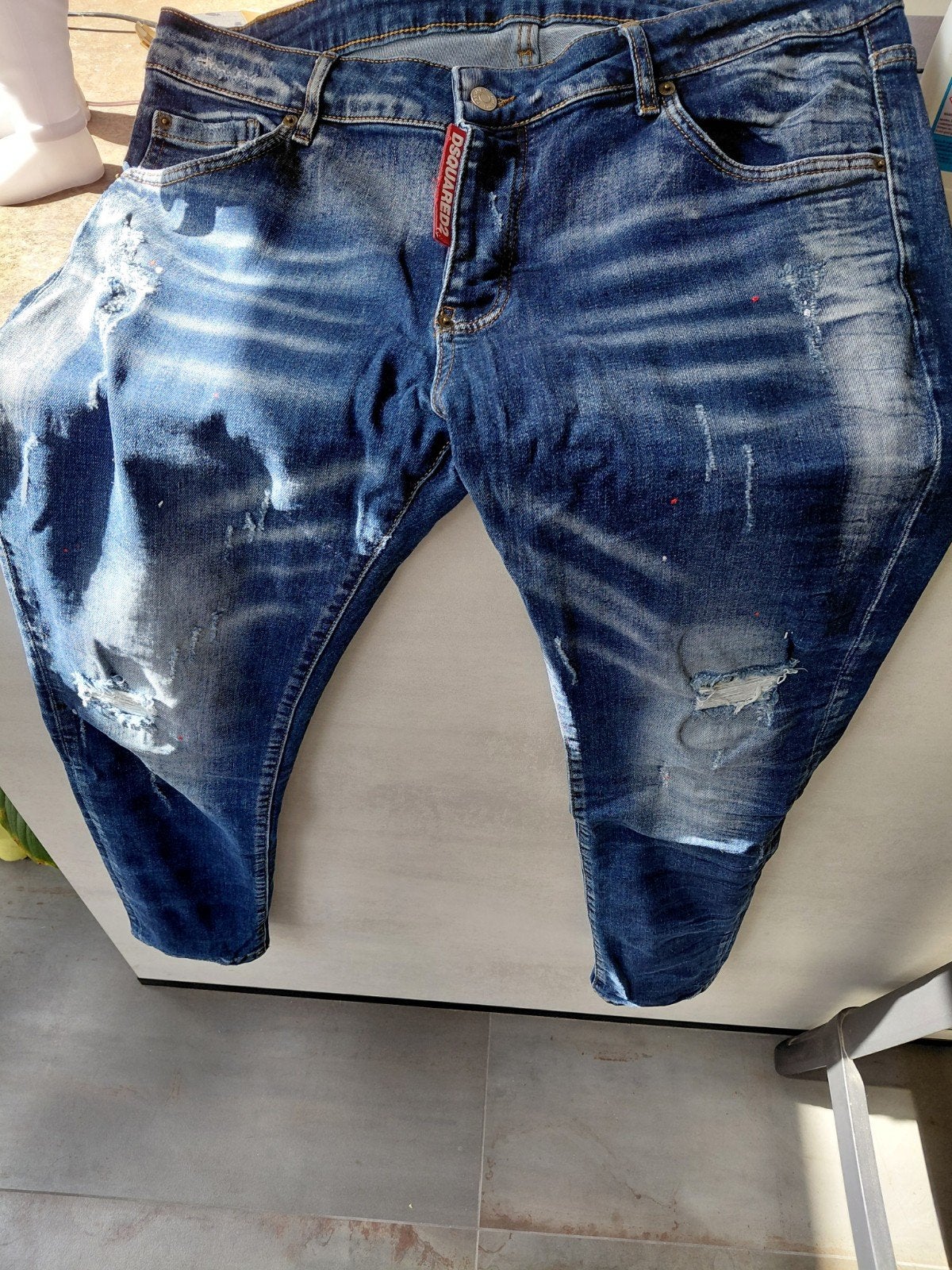 Dsquared2 skinny, ripped jeans.Maat W36-L32, Dsquared2, Blauw, Overige jeansmaten, Ophalen of Verzenden