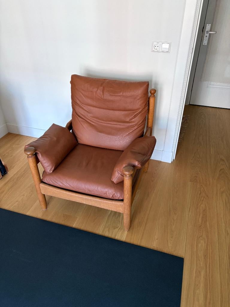 Eric Merthen Admiral Chair, Huis en Inrichting, Stoelen, Gebruikt, Eén, Leer, Bruin, Ophalen